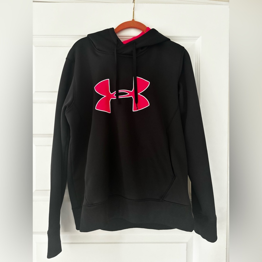 Under Armour Black Hoodie with Pink Logo